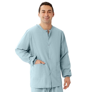 Medline Unisex AngelStat Snap-Front Warm-Up Scrub Jackets - AngelStat Unisex Warmup Jacket, Misty Green, Size 4XL - 849NTZ4XL-CB