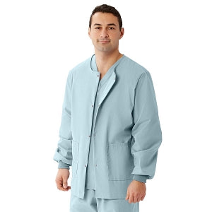 Medline Unisex AngelStat Snap-Front Warm-Up Scrub Jackets - AngelStat Unisex Scrub Jacket, Misty Green, Size XL - 849NTZXL-CB