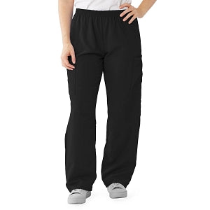 Medline PerforMAX Elastic Waist Scrub Pants - PerforMAX Unisex Elastic Waist Scrub Pants, Size L Tall Inseam, Black - 850DKWLT