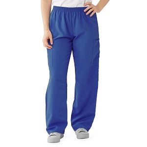 Medline PerforMAX Elastic Waist Scrub Pants - PerforMAX Unisex Elastic Waist Scrub Pants, Size L Regular Inseam, Royal Blue - 850JRLL