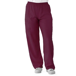 Medline PerforMAX Elastic Waist Scrub Pants - PerforMAX Unisex Elastic Waist Scrub Pants, Size 4XL Regular Inseam, Wine - 850NNT4XL