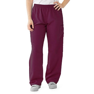 Medline PerforMAX Elastic Waist Scrub Pants - PerforMAX Unisex Elastic Waist Scrub Pants, Size 4XL Regular Inseam, Wine - 850NNT4XL