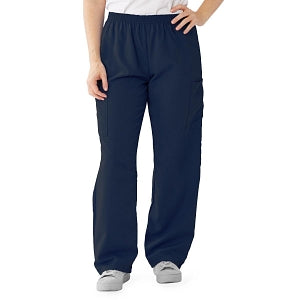 Medline PerforMAX Elastic Waist Scrub Pants - PerforMAX Unisex Elastic Waist Scrub Pants, Size M Regular Inseam, Navy - 850NNTM