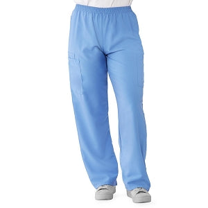 Medline PerforMAX Elastic Waist Scrub Pants - PerforMAX Unisex Elastic Waist Scrub Pants, Size L Tall Inseam, Ceil Blue - 850NTHLT