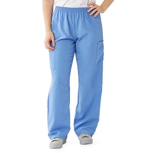 Medline PerforMAX Elastic Waist Scrub Pants - PerforMAX Unisex Elastic Waist Scrub Pants, Size L Tall Inseam, Ceil Blue - 850NTHLT