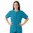 Medline AngelStat Women's Jewel Neck Short Sleeve Snap Front Scrub Tops - AngelStat Women's Jewel Neck Short-Sleeve Snap Front Tunic Scrub Top with 2 Pockets, Size S, Peacock - 851NBTS