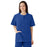 Medline AngelStat Women's Jewel Neck Short Sleeve Snap Front Scrub Tops - AngelStat Women's Jewel Neck Short-Sleeve Snap Front Tunic Scrub Top with 2 Pockets, Size L, Sapphire - 851NHTL