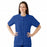 Medline AngelStat Women's Jewel Neck Short Sleeve Snap Front Scrub Tops - AngelStat Women's Jewel Neck Short-Sleeve Snap Front Tunic Scrub Top with 2 Pockets, Size L, Sapphire - 851NHTL