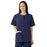 Medline AngelStat Women's Jewel Neck Short Sleeve Snap Front Scrub Tops - AngelStat Women's Jewel Neck Short-Sleeve Snap Front Tunic Scrub Top with 2 Pockets, Size 4XL, Navy - 851NNT4XL