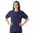 Medline AngelStat Women's Jewel Neck Short Sleeve Snap Front Scrub Tops - AngelStat Women's Jewel Neck Short-Sleeve Snap Front Tunic Scrub Top with 2 Pockets, Size S, Navy - 851NNTS