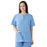 Medline AngelStat Women's Jewel Neck Short Sleeve Snap Front Scrub Tops - AngelStat Women's Jewel Neck Short-Sleeve Snap Front Tunic Scrub Top with 2 Pockets, Size L, Ceil Blue - 851NTHL