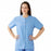 Medline AngelStat Women's Jewel Neck Short Sleeve Snap Front Scrub Tops - AngelStat Women's Jewel Neck Short-Sleeve Snap Front Tunic Scrub Top with 2 Pockets, Size L, Ceil Blue - 851NTHL