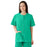 Medline AngelStat Women's Jewel Neck Short Sleeve Snap Front Scrub Tops - AngelStat Women's Jewel Neck Short-Sleeve Snap Front Tunic Scrub Top with 2 Pockets, Size L, Jade - 851NTJL