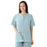 Medline AngelStat Women's Jewel Neck Short Sleeve Snap Front Scrub Tops - AngelStat Women's Jewel Neck Short-Sleeve Snap Front Tunic Scrub Top with 2 Pockets, Size M, Misty - 851NTZM