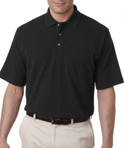 Ultraclub Ultraclub Classic Men's Polo Shirts - Classic Pique Performance Polo Shirt, Men's, Black, Size L - 8534BLKL