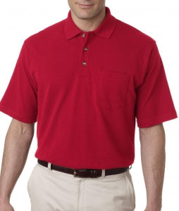 Ultraclub Ultraclub Classic Men's Polo Shirts - Classic Pique Performance Polo Shirt, Men's, Red, Size 2XL - 8534RED2XL