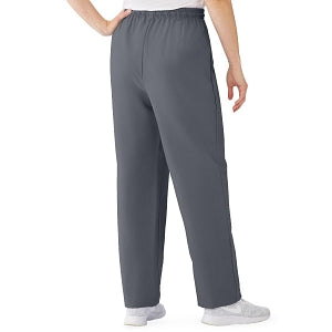 Medline AngelStat Women's Elastic Waist Scrub Pants with Drawstring - AngelStat Women's Elastic Waist Scrub Pants with Drawstring, Size 4XL, Charcoal - 854NCC4XL