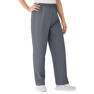 Medline AngelStat Women's Elastic Waist Scrub Pants with Drawstring - AngelStat Women's Elastic Waist Scrub Pants with Drawstring, Size 4XL, Charcoal - 854NCC4XL