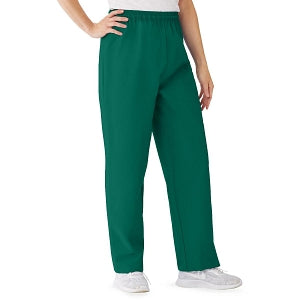 Medline AngelStat Women's Elastic Waist Scrub Pants with Drawstring - AngelStat Women's Elastic Waist Scrub Pants with Drawstring, Size M, Hunter - 854NHGM