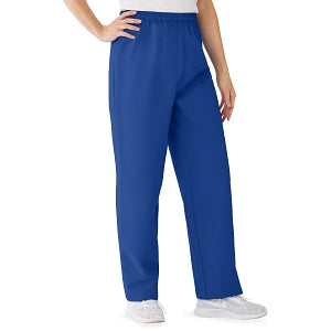 Medline AngelStat Women's Elastic Waist Scrub Pants with Drawstring - AngelStat Women's Elastic Waist Scrub Pants with Drawstring, Size L, Sapphire - 854NHTL