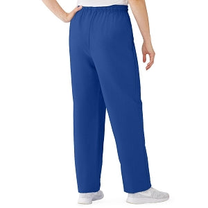 Medline AngelStat Women's Elastic Waist Scrub Pants with Drawstring - AngelStat Women's Elastic Waist Scrub Pants with Drawstring, Size XS, Sapphire - 854NHTXS