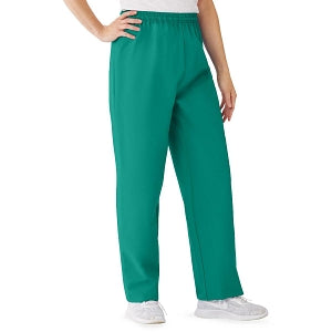 Medline AngelStat Women's Elastic Waist Scrub Pants with Drawstring - AngelStat Women's Elastic Waist Scrub Pants with Drawstring, Size 4XL, Emerald - 854NJT4XL