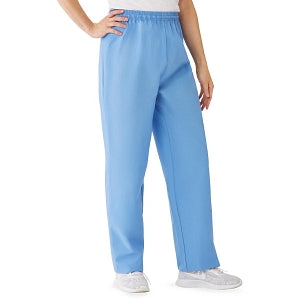 Medline AngelStat Women's Elastic Waist Scrub Pants with Drawstring - AngelStat Women's Elastic Waist Scrub Pants with Drawstring, Size 4XL, Ceil Blue - 854NTH4XL