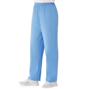 Medline AngelStat Women's Elastic Waist Scrub Pants with Drawstring - AngelStat Women's Elastic Waist Scrub Pants with Drawstring, Size M, Ceil Blue - 854NTHM