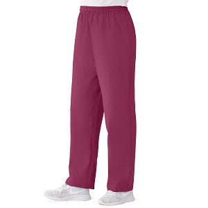 Medline AngelStat Women's Elastic Waist Scrub Pants with Drawstring - AngelStat Women's Elastic Waist Scrub Pants with Drawstring, Size 4XL, Raspberry - 854NTR4XL