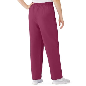 Medline AngelStat Women's Elastic Waist Scrub Pants with Drawstring - AngelStat Women's Elastic Waist Scrub Pants with Drawstring, Size 4XL, Raspberry - 854NTR4XL