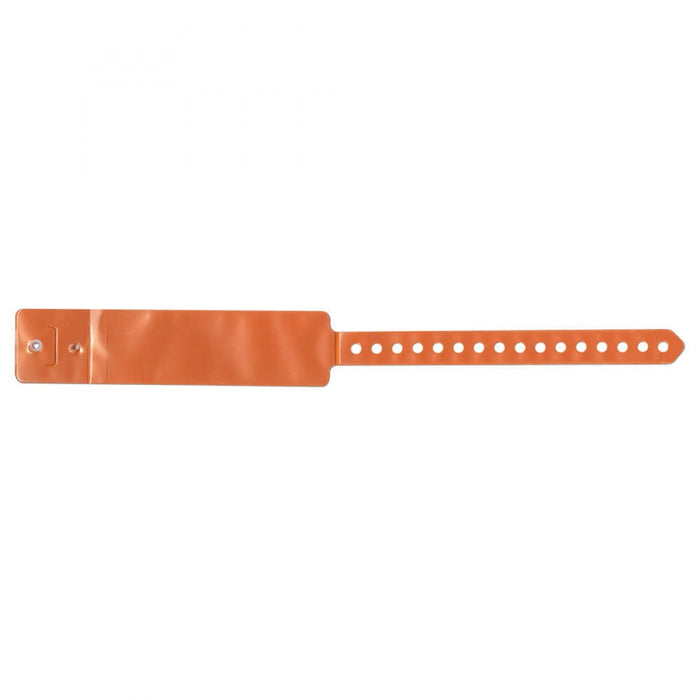 Primeband Insert Wristband Vinyl Xwide, Snap Closure 1 3/8"X12 Adult Orange - 250 Per Box