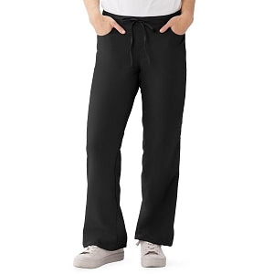 Medline PerforMAX Women's Modern Fit Boot Cut Scrub Pants with 2 Pockets - PerforMAX Women's Modern Fit Boot Cut Scrub Pants with 2 Pockets, Size L Petite Inseam, Black - 865DKWLP