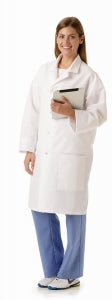 Medline Unisex SilverTouch Staff Length Lab Coats - 87052 80% Polyester/20% Cotton Lab Coat with iPad Pockets, Size XS - 87052STIPXS