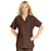 Medline ComfortEase Women's V-Neck Tunic Scrub Top with 2 Pockets - ComfortEase Women's V-Neck Short-Sleeve 2-Pocket Tunic Scrub Top, Size 4XL, Brown - 8800JBR4XL