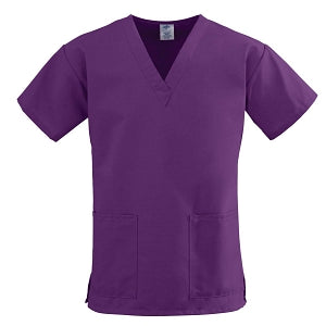 Medline ComfortEase Women's V-Neck Tunic Scrub Top with 2 Pockets - DBD-TOP, SCRUB, 2LOWER-PKTS, C-EASE, EGGPLAN - 8800JEPS