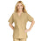 Medline ComfortEase Women's V-Neck Tunic Scrub Top with 2 Pockets - ComfortEase Women's V-Neck Short-Sleeve 2-Pocket Tunic Scrub Top, Size 5XL, Khaki - 8800JKK5XL