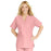 Medline ComfortEase Women's V-Neck Tunic Scrub Top with 2 Pockets - ComfortEase Women's V-Neck Short-Sleeve 2-Pocket Tunic Scrub Top, Size L, Pink - 8800JPKL