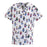 Medline ComfortEase Women's V-Neck Tunic Scrub Top with 2 Pockets - ComfortEase Women's V-Neck Short-Sleeve 2-Pocket Tunic Scrub Top, Size 5XL, Stick People Print - 8800JSP5XL