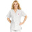 Medline ComfortEase Women's V-Neck Tunic Scrub Top with 2 Pockets - ComfortEase Women's V-Neck Short-Sleeve 2-Pocket Tunic Scrub Top, Size XS, White with Pink Ribbon - 8800XTQXSPR