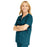 Medline ComfortEase Women's Snap-Front Tunic Scrub Top with 2 Pockets - ComfortEase Women's Snap-Front 2-Pocket Tunic Scrub Top, Size L, Caribbean Blue - 8815JCBL