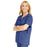 Medline ComfortEase Women's Snap-Front Tunic Scrub Top with 2 Pockets - ComfortEase Women's Snap-Front 2-Pocket Tunic Scrub Top, Size XL, Mariner Blue - 8815JMBXL