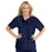 Medline ComfortEase Women's Snap-Front Tunic Scrub Top with 2 Pockets - ComfortEase Women's Snap-Front 2-Pocket Tunic Scrub Top, Size XL, Midnight Blue - 8815JNTXL