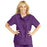 Medline ComfortEase Women's Snap-Front Tunic Scrub Top with 2 Pockets - ComfortEase Women's Snap-Front 2-Pocket Tunic Scrub Top, Size L, Rich Purple - 8815JPPL