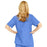 Medline ComfortEase Women's Snap-Front Tunic Scrub Top with 2 Pockets - ComfortEase Women's Snap-Front 2-Pocket Tunic Scrub Top, Size M, Ceil Blue - 8815JTHM