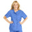 Medline ComfortEase Women's Snap-Front Tunic Scrub Top with 2 Pockets - ComfortEase Women's Snap-Front 2-Pocket Tunic Scrub Top, Size M, Ceil Blue - 8815JTHM