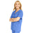 Medline ComfortEase Women's Snap-Front Tunic Scrub Top with 2 Pockets - ComfortEase Women's Snap-Front 2-Pocket Tunic Scrub Top, Size XS, Ceil Blue - 8815JTHXS