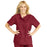 Medline ComfortEase Women's Snap-Front Tunic Scrub Top with 2 Pockets - ComfortEase Women's Snap-Front 2-Pocket Tunic Scrub Top, Size L, Wine - 8815JWNL