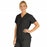 Medline PerforMAX Women's Mock Wrap Tunic Scrub Top with 2 Pockets - PerforMAX Women's Mock Wrap 2-Pocket Tunic Scrub Top, Size L, Black - 881DKWL