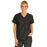 Medline PerforMAX Women's Mock Wrap Tunic Scrub Top with 2 Pockets - PerforMAX Women's Mock Wrap 2-Pocket Tunic Scrub Top, Size L, Black - 881DKWL