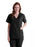 Medline PerforMAX Women's Mock Wrap Tunic Scrub Top with 2 Pockets - PerforMAX Women's Mock Wrap 2-Pocket Tunic Scrub Top, Size S, Black - 881DKWS